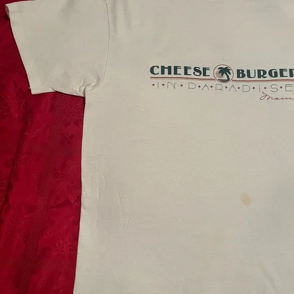 Cheeseburger In Paradise Front Street Lahaina Single Stitch Made In USA Maui VTG - Picture 2 of 12